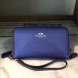 COACH purple wristlet wallet